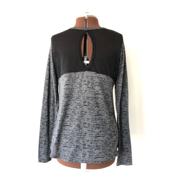 Grey and Black Print Long Sleeve Activewear Top - Picture 4 of 7
